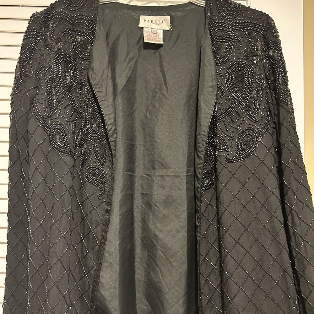 Vintage black beaded jacket